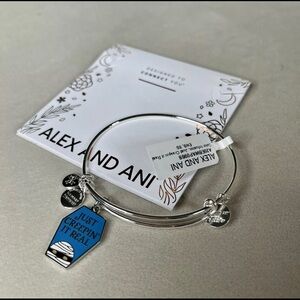 NEW! Alex and Ani JUST CREEPIN IT REAL Silver Charm Bangle Bracelet Set